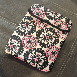 Thirty-One Black and Pink Floral Tablet Sleeve